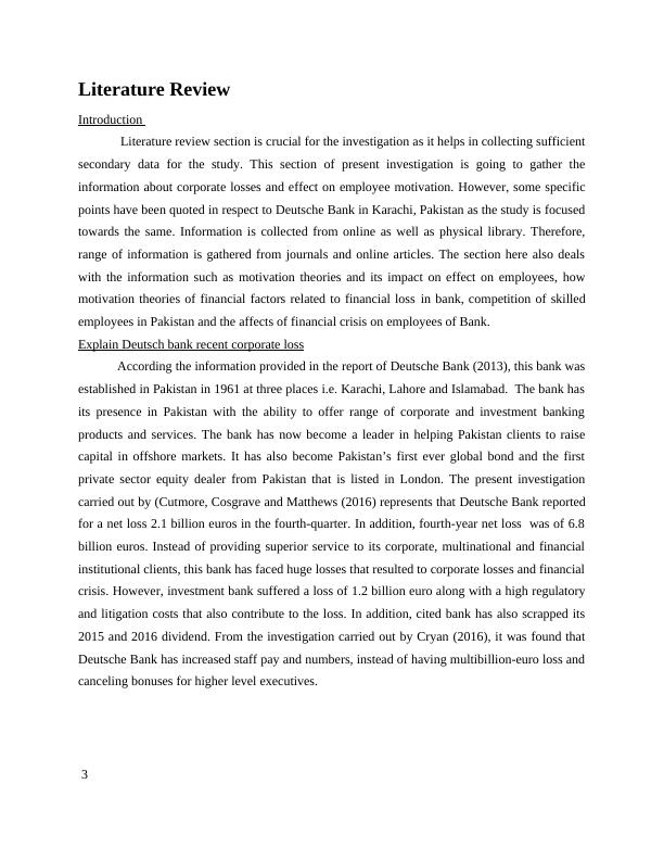 Corporate Losses and the Effect on Employees’ Motivation: A Case Study of Deutsche Bank in Karachi_3
