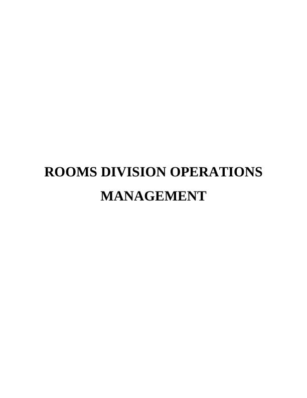 Introduce to Rooms Division Operations Management_1