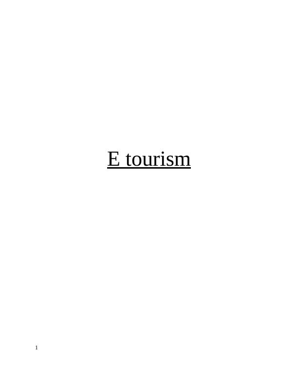Tourism Case Study_1