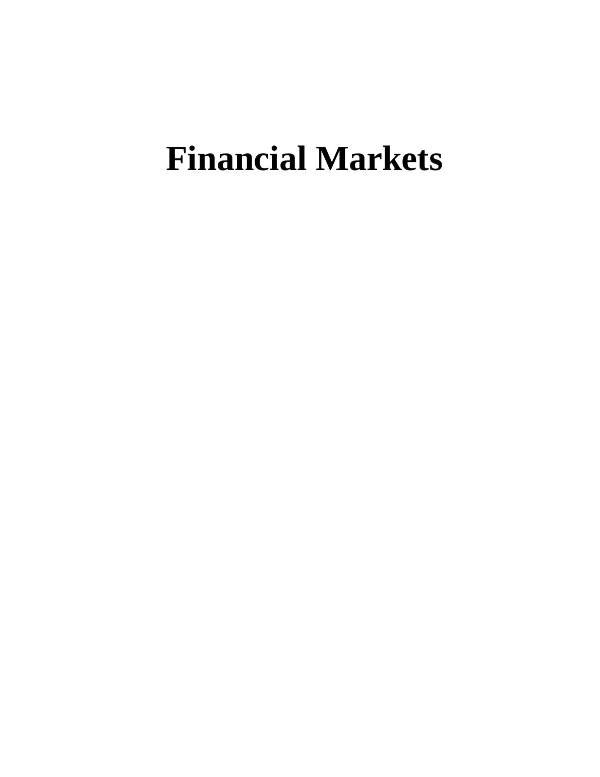 investing and financial markets assignment