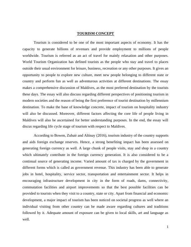 conclusion of tourism industry essay