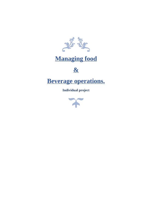 Managing Food and Beverage Operations_1
