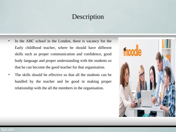 Job Advertisement for Early Childhood Teacher