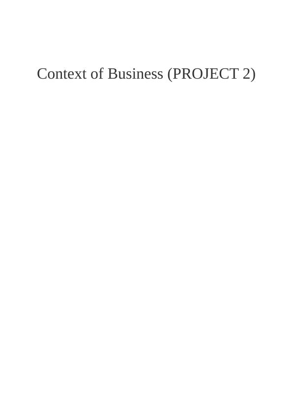 Paper on Context of Business  Assignment_1