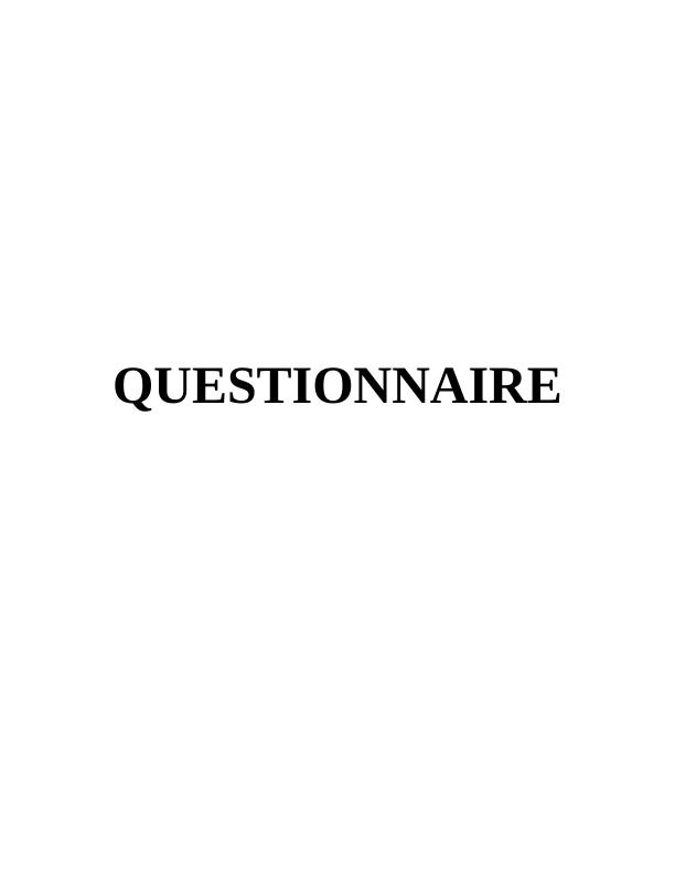Hospitality Assignment: Questionnaire_1