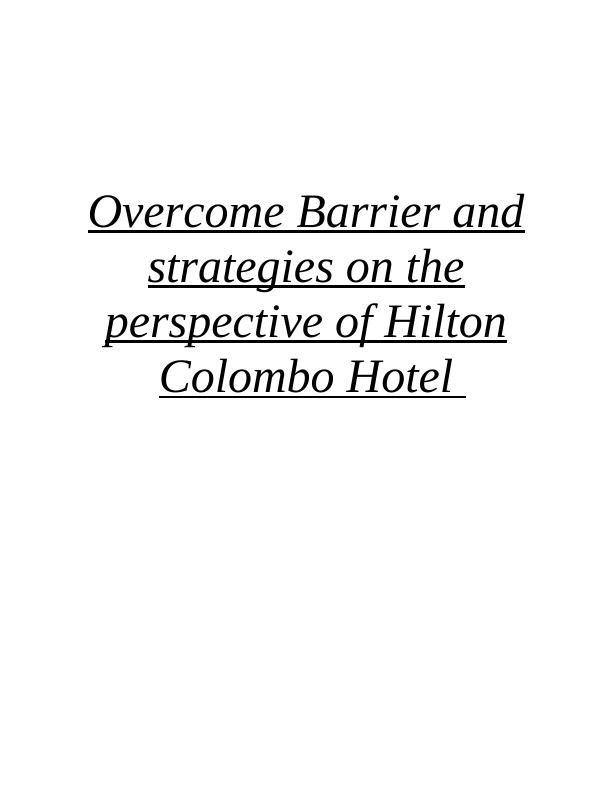 Business Communication Assignment - Hilton Colombo Hotel_1
