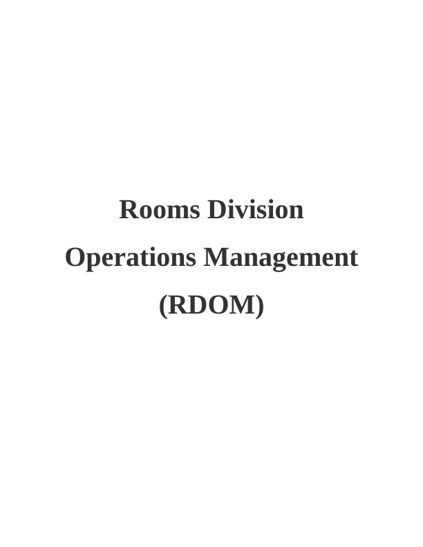 Rooms Division Operations Management (RDOM)_1