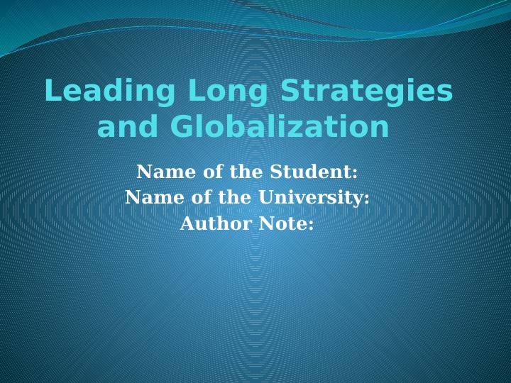 Leading Long Strategies and Globalization_1