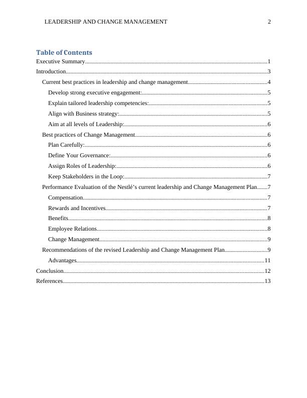 assignment on leadership and change management