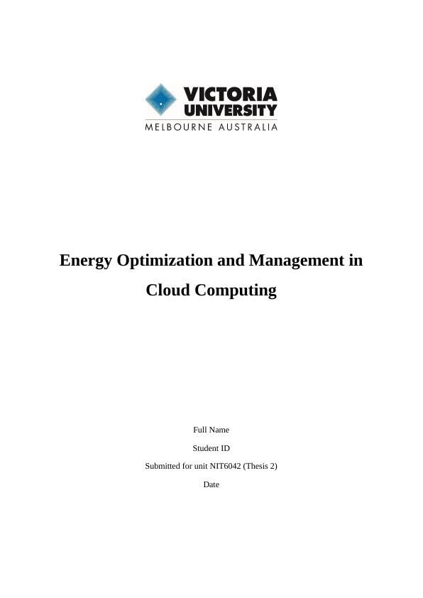 Energy Optimization and Management in Cloud Computing_1