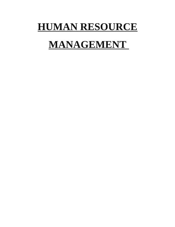 Human Resource Management (HRM) Assignment - BARCLAY BANK_1