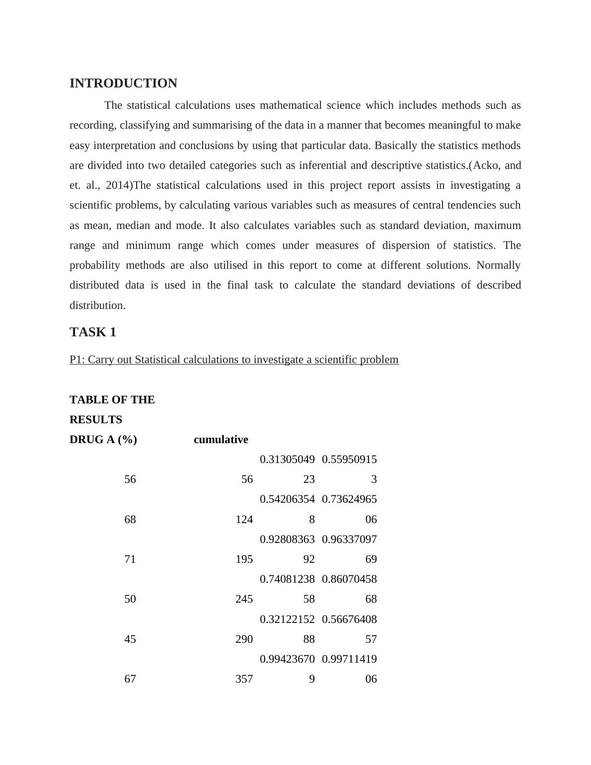 statistics assignment introduction