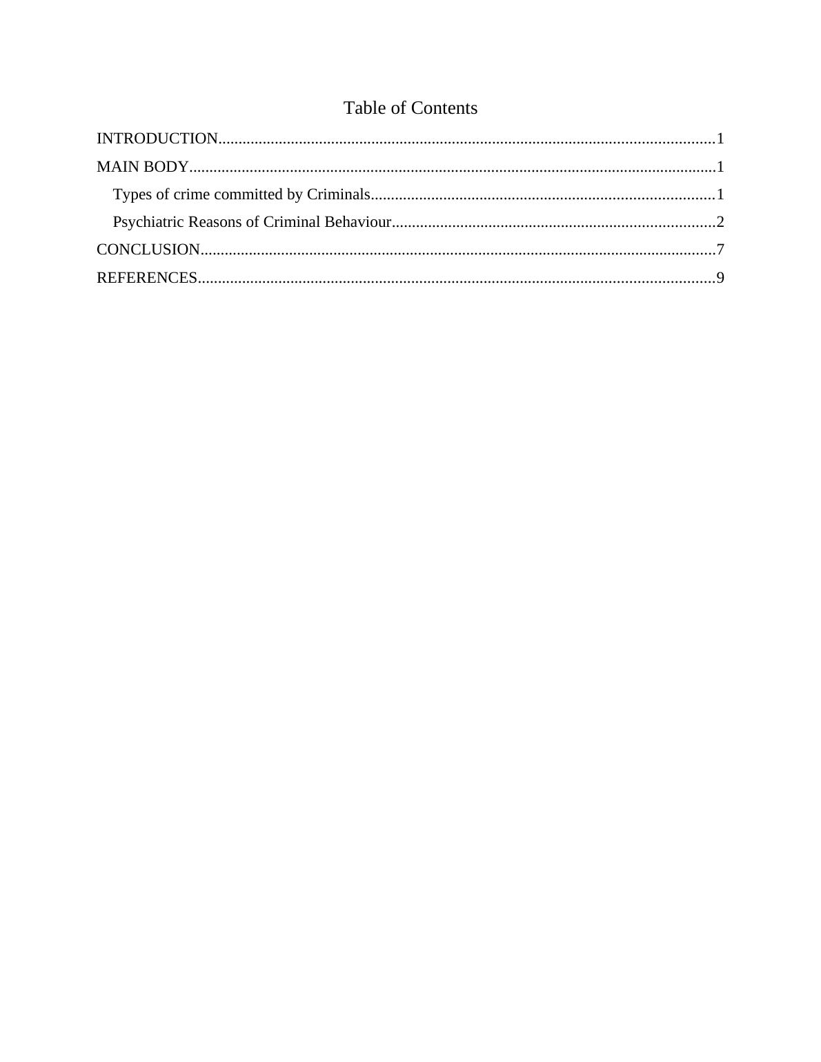 Psychological Explanations of Criminal Behaviour - Desklib