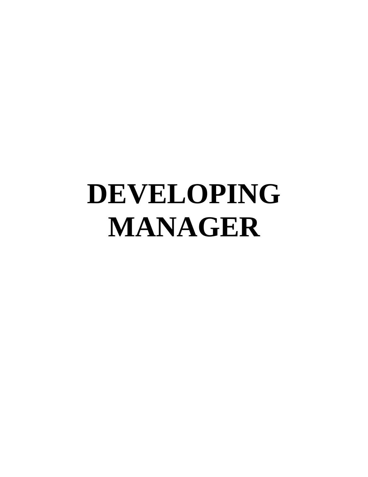 Developing Manager - Assignment_1