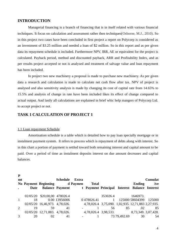 Calculation of net cash flow after tax 8 2.2 Selection of relevant net cash flow after tax 8 2.2 Short report explaining calculation of net cash flow after tax 8 2.2 Calculation of project 14 1.1 Loan_4