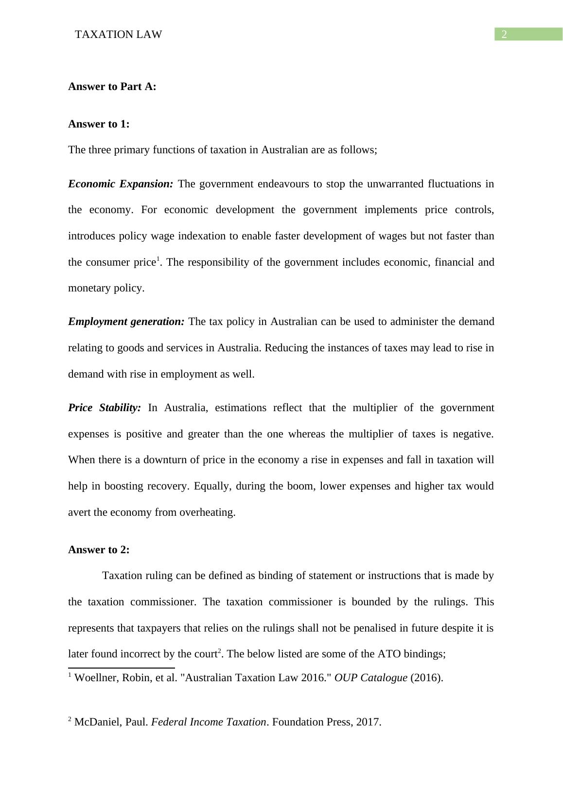 Tax Law Questions and Answers