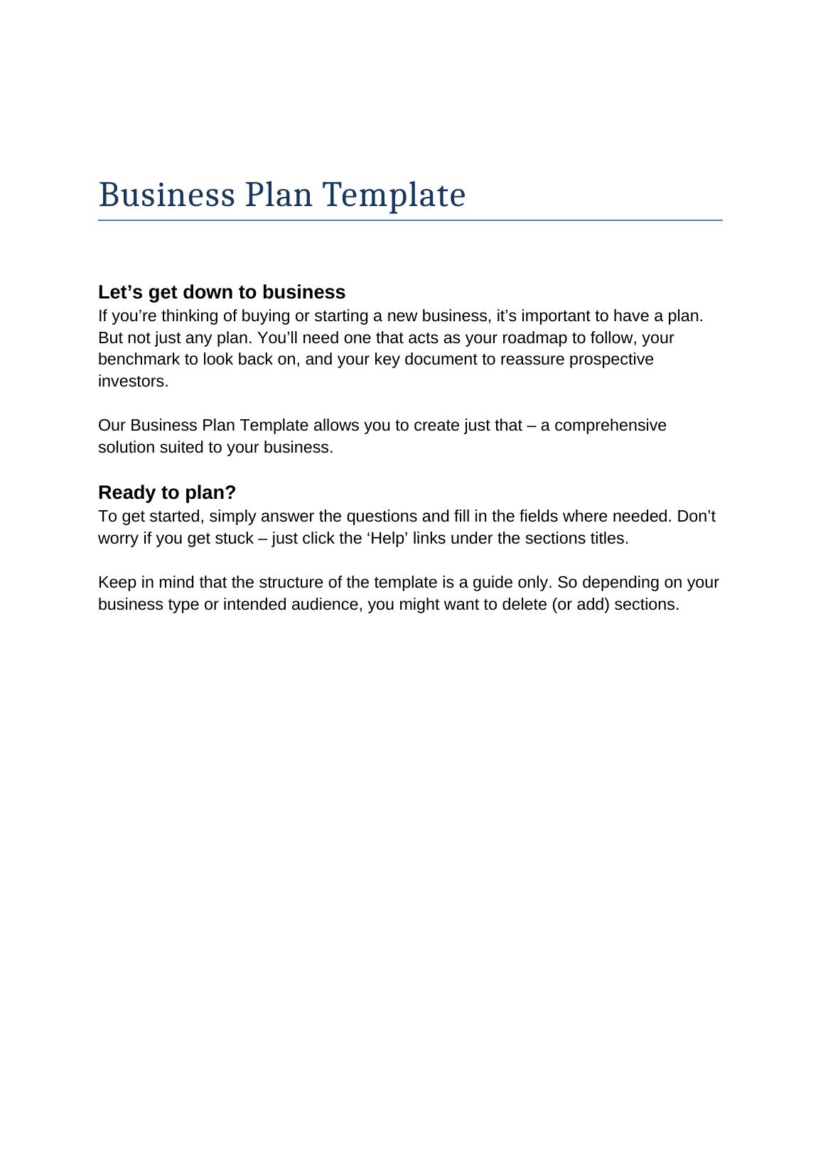 sample business plan 2022