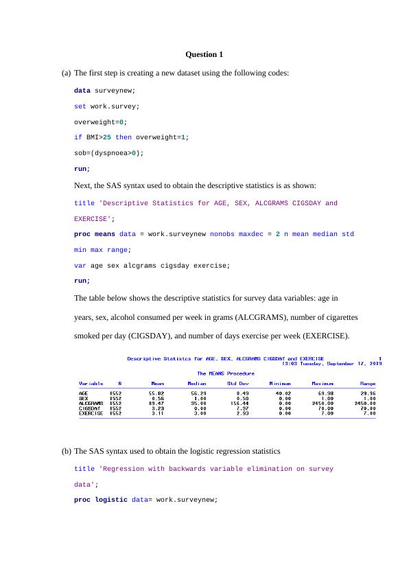 Logistic Regression Analysis for Survey Data Variables_1