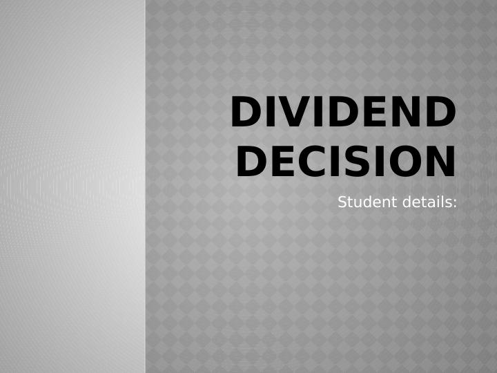 Dividend Decision_1