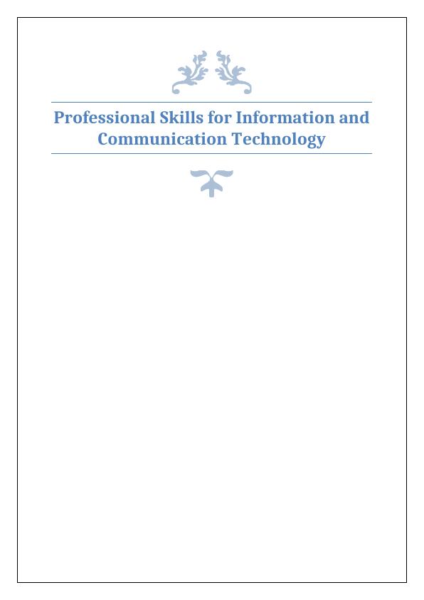 Report | Professional Skills for Information and Communication Technology_1