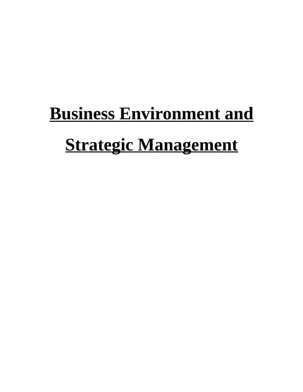 Business Environment and Strategic Management Assignment - Victoria gas and oil company_1