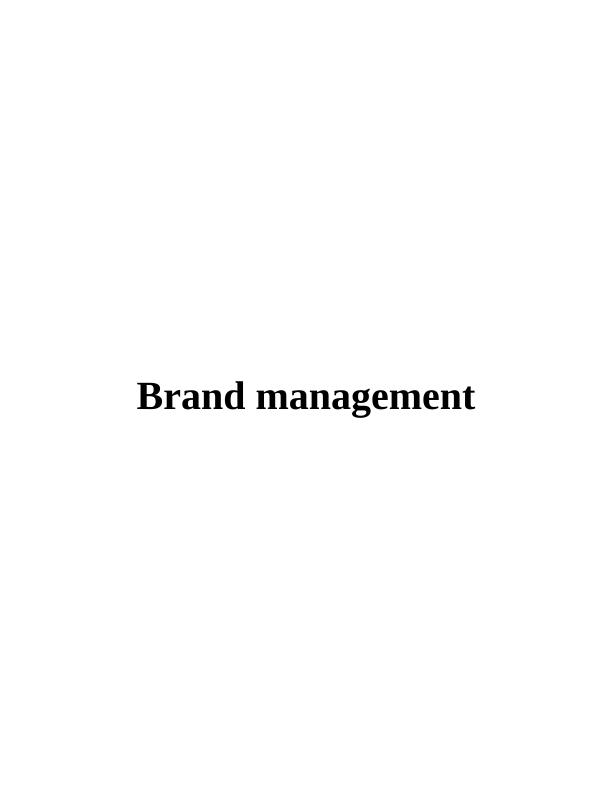 Assignment on  Brand Management_1