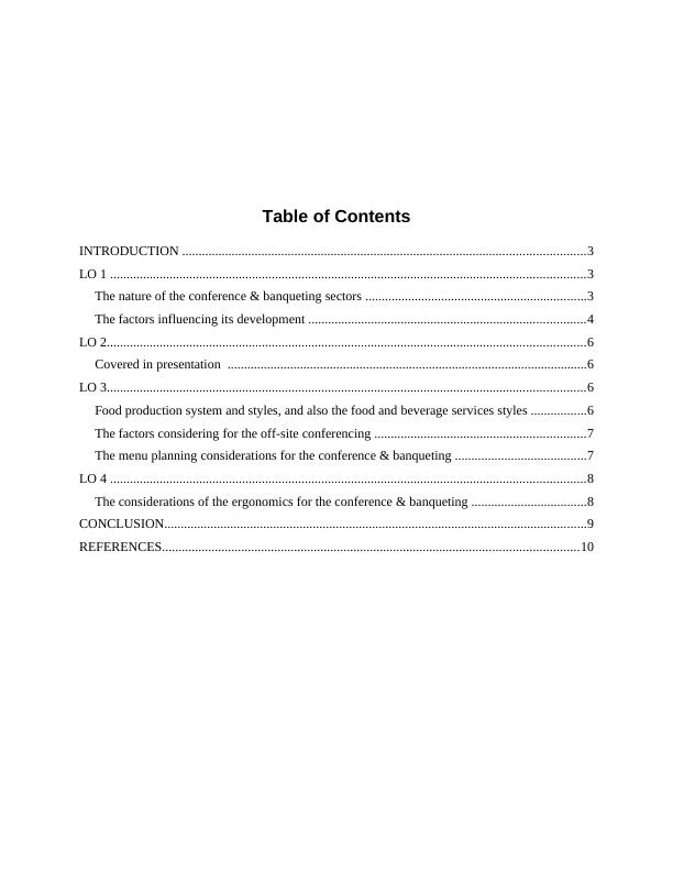 Conference & Banqueting Management Assignment (Solved)