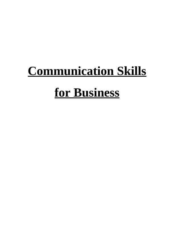 Communication Skills for Business: Doc_1