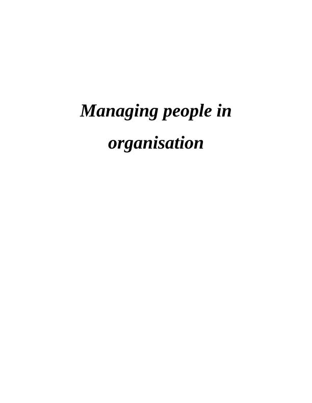 Managing people in organisation in  Coca cola company_1