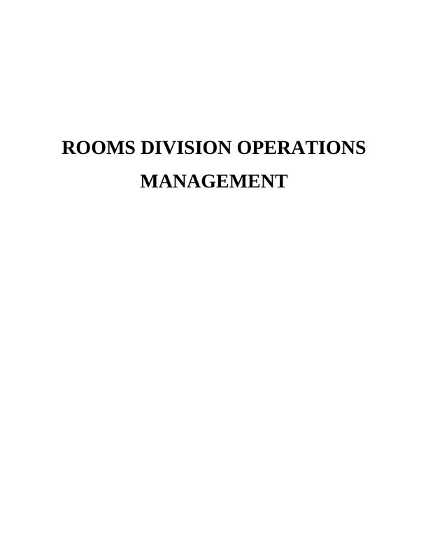 Rooms Division Operations Management Essay_1