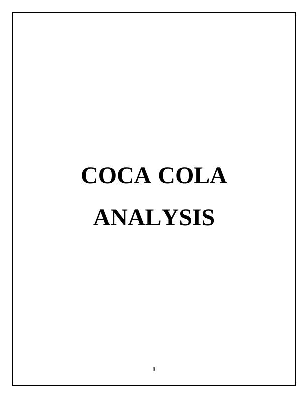 Business Operations of Coca Cola : Report_1