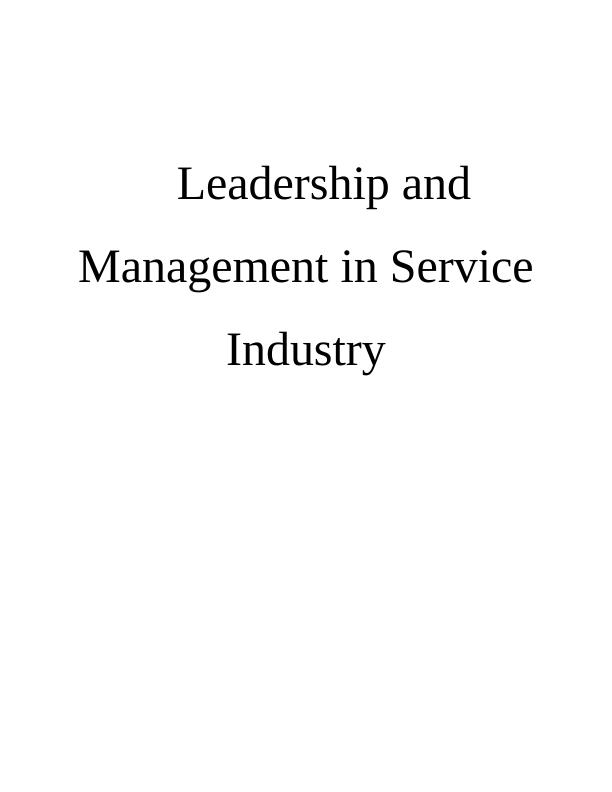 Leadership and Management in Service Industry Introduction_1