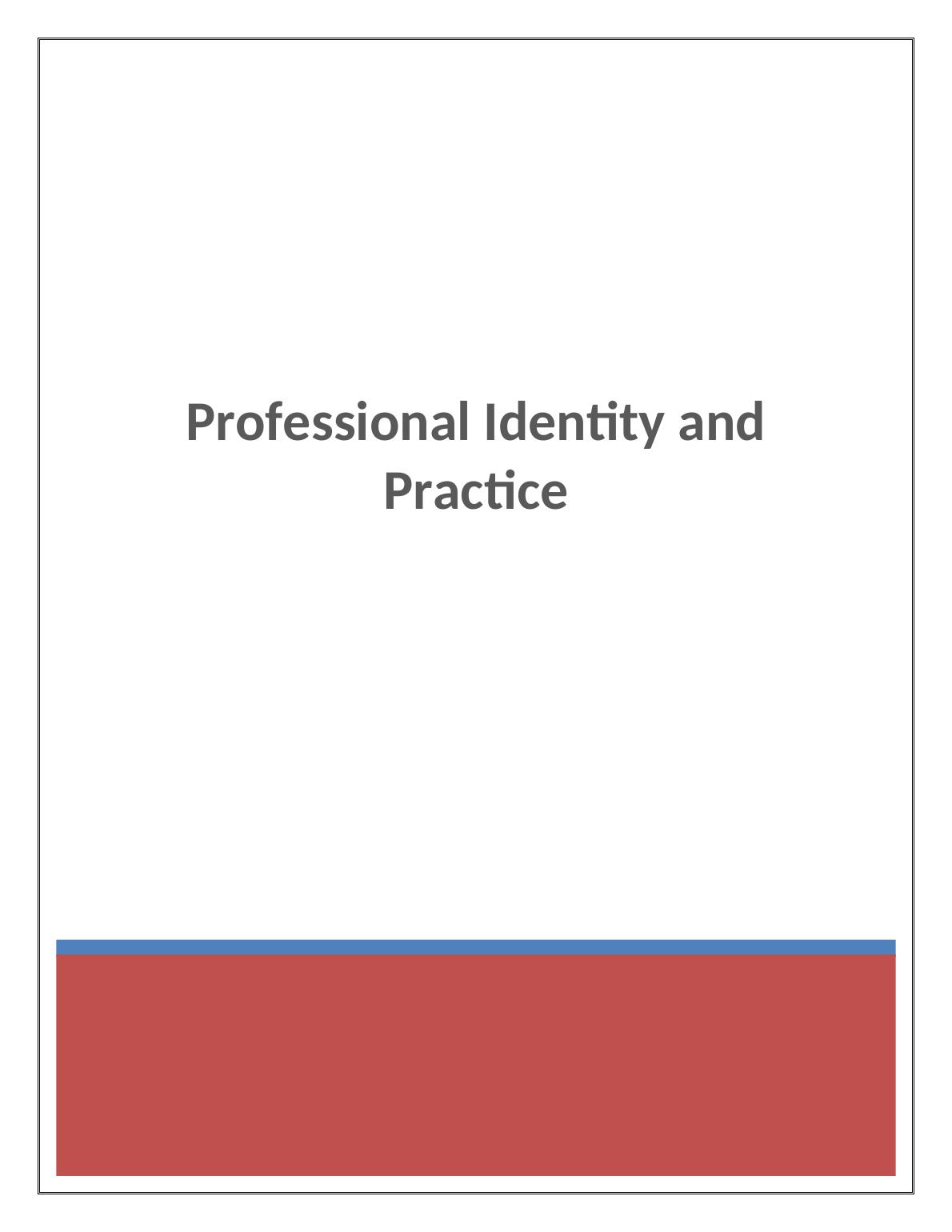 Professional Identity and Practice in Hospitality Industry_1