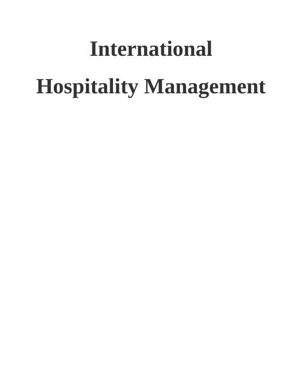 International Hospitality Management: IHG Strategies for Emerging Markets_1