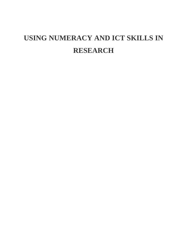 numeracy skills research paper