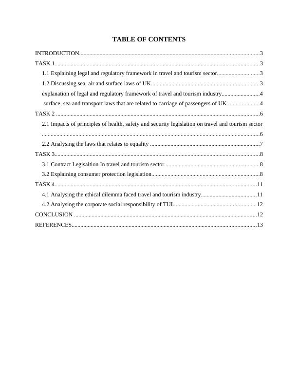 Legislation and Ethics in Travel and Tourism Sector Assignment - (Doc)_2