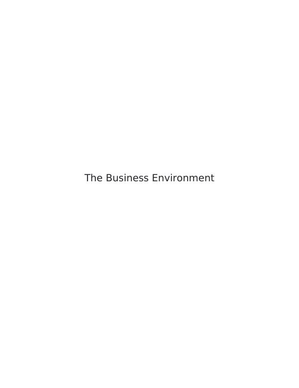 The Business Environment Assignment 2022_1