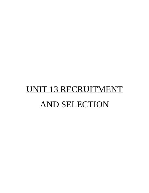 Assignment on Recruitment and Selection_1