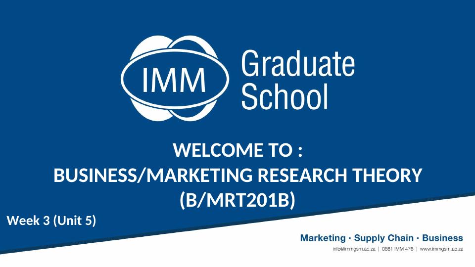 Business/Marketing Research theory BRT/MRT201B_1