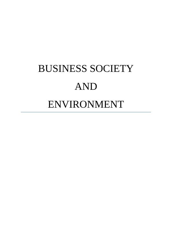 Assignment on Business Society and Environment_1