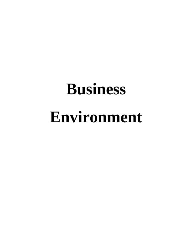 Business Environment Assignment (BE)- Mark & Spencer_1