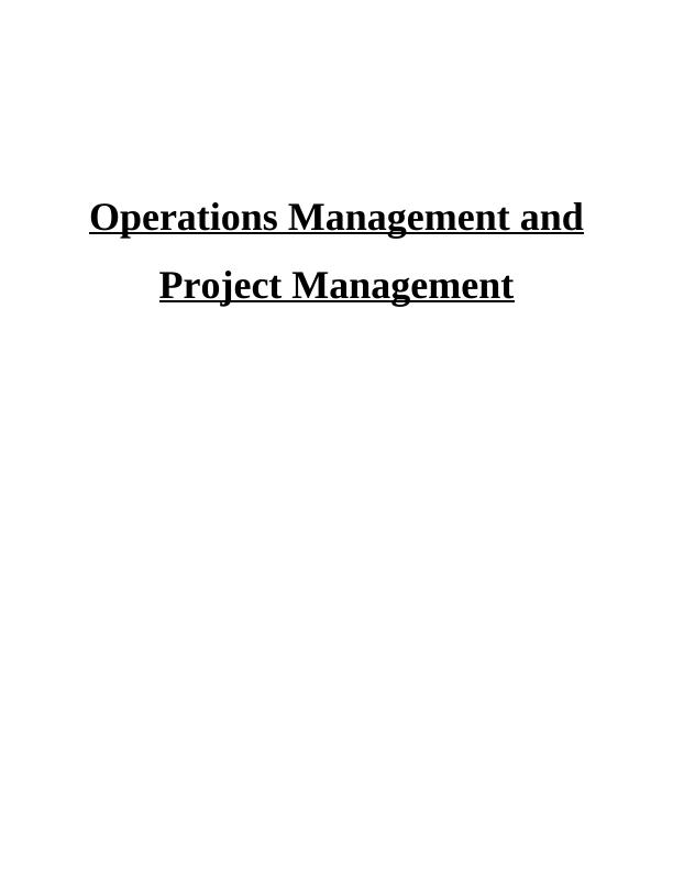 Operations Management and Project Management_1