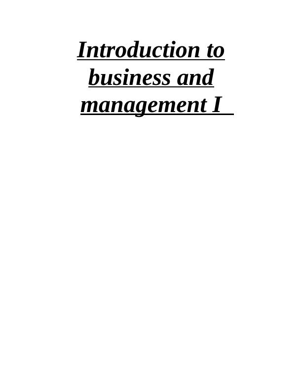Introduction to Business and Management_1