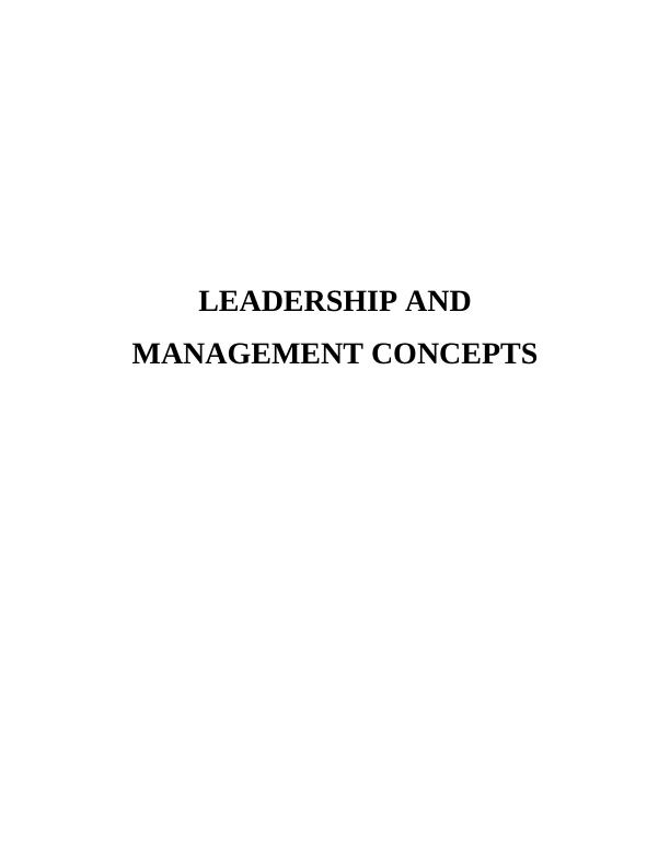 Leadership and Management Concepts Assignment_1