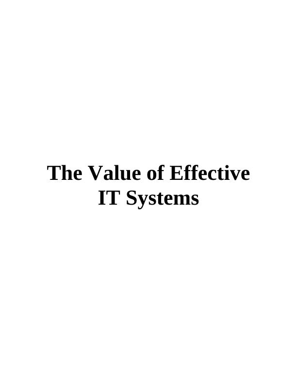 The Value of Effective IT Systems for Desklib_1