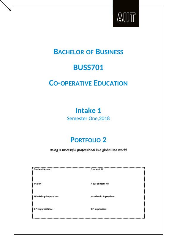 BUSS701: Bachelor of Business_1