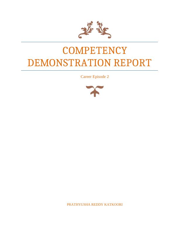 Competency Demonstration Project Report_1