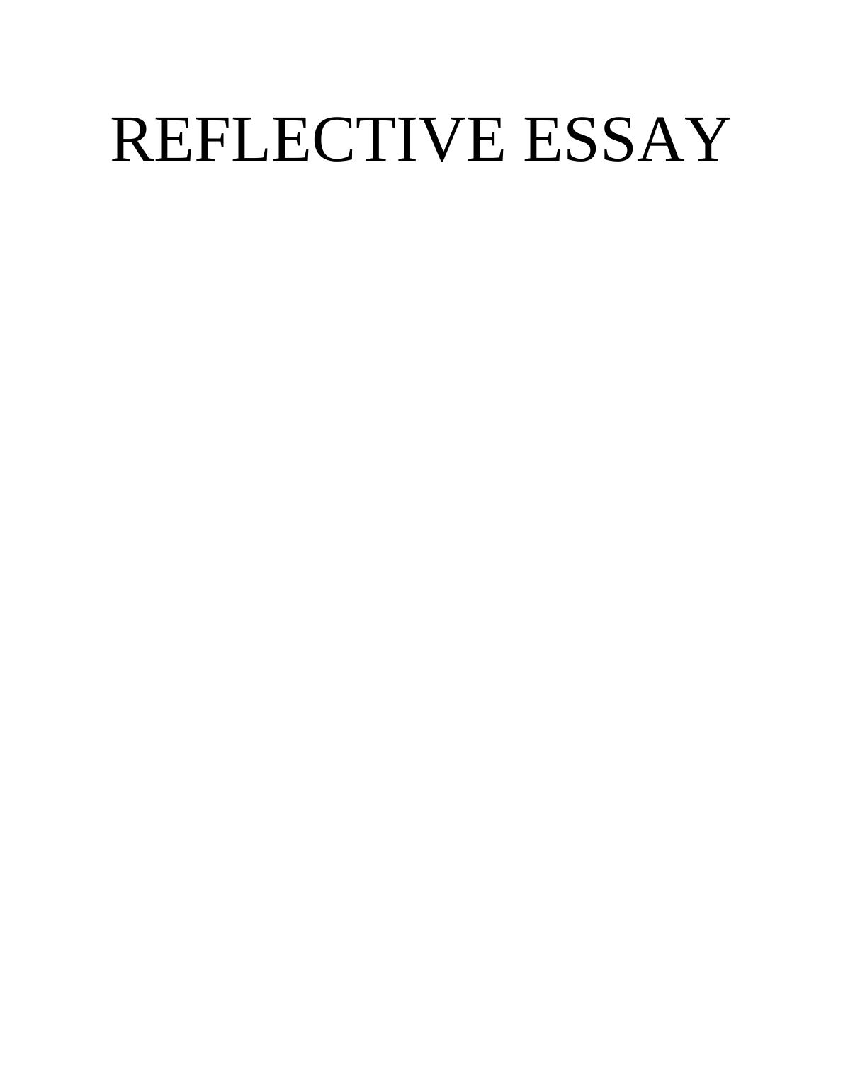 reflective essay on academic development