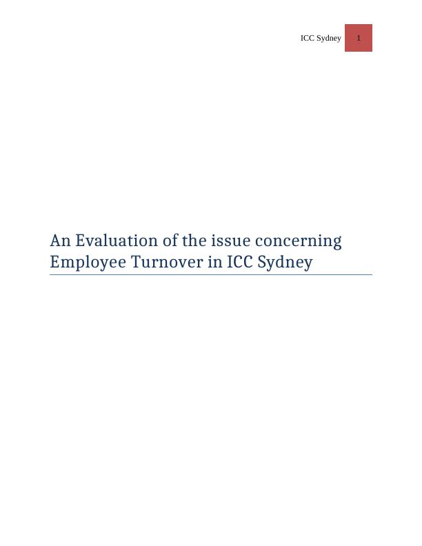 Evaluation of Employee Turnover in ICC Sydney_1