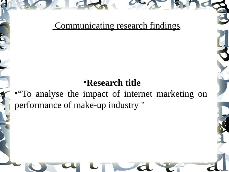 Analyzing the Impact of Internet Marketing on Performance of Make-up Industry_1